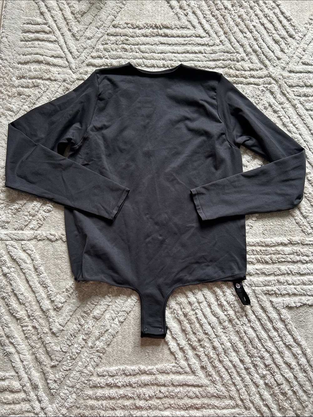 Skims Black Long Sleeve Bodysuit